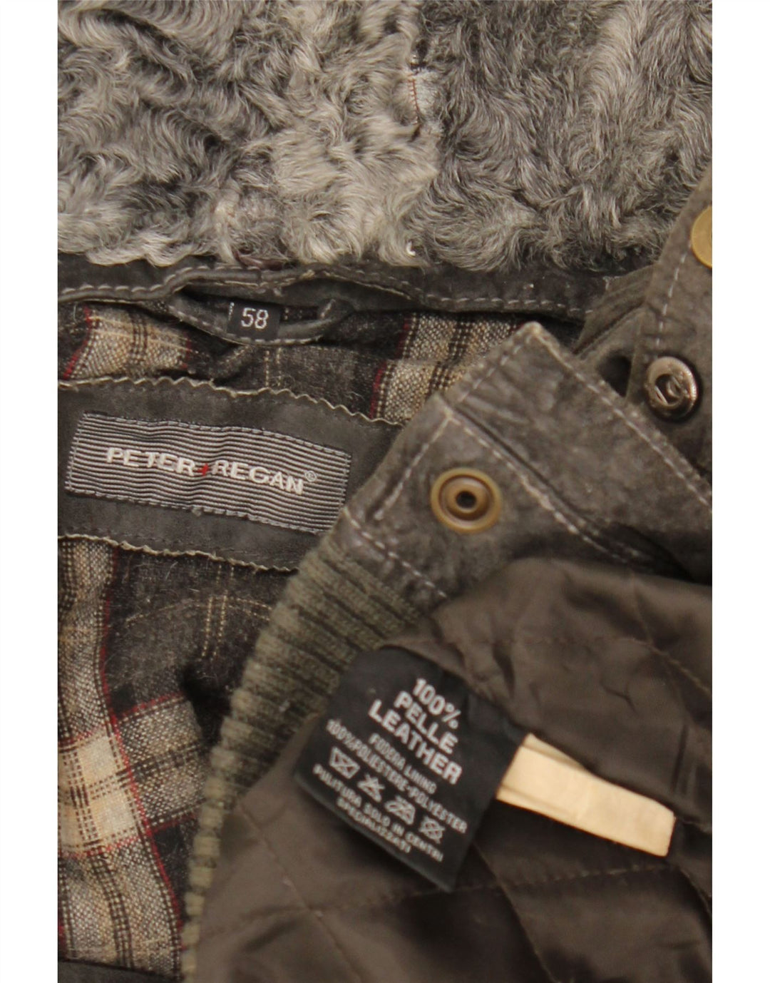 VINTAGE Ανδρικό Suede Bomber Jacket UK 42 XL Γκρι Δερμάτινο