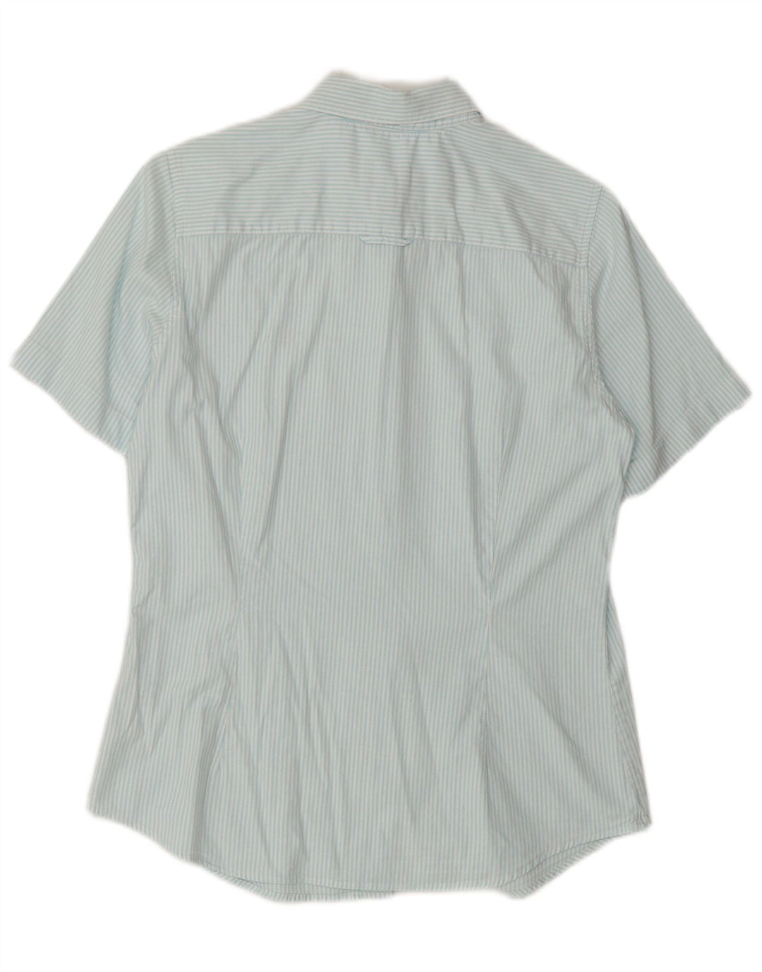 Γυναικείο κοντομάνικο πουκάμισο GANT UK 12 μεσαίο μπλε βαμβακερό ριγέ