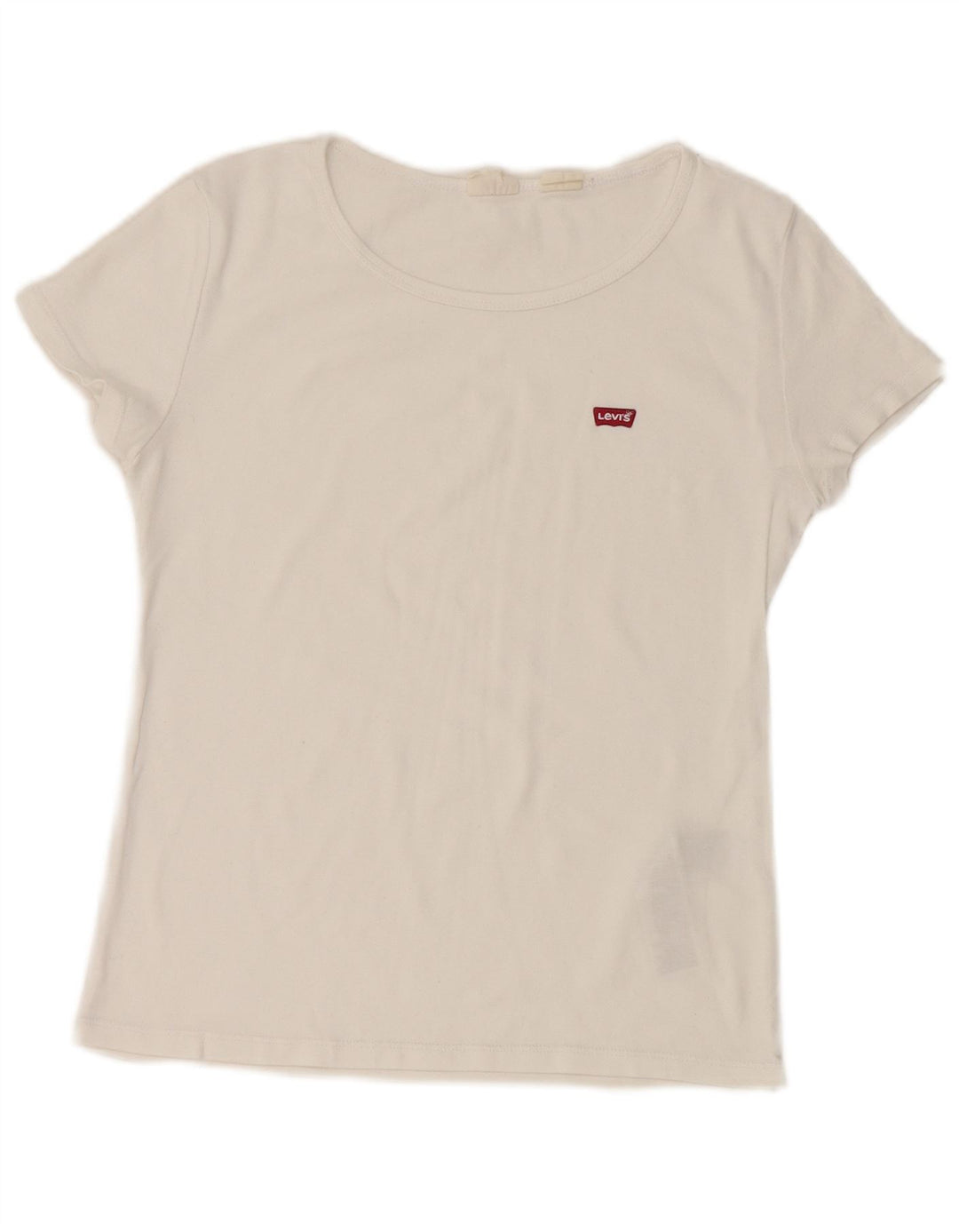 LEVI'S Γυναικείο T-Shirt Top UK 12 Μεσαίο λευκό βαμβακερό