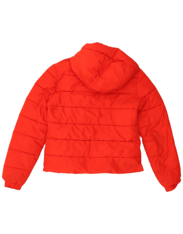 Superdry γυναικείο μπουφάν με κουκούλα UK 12 μεσαίο κόκκινο πολυεστέρας
