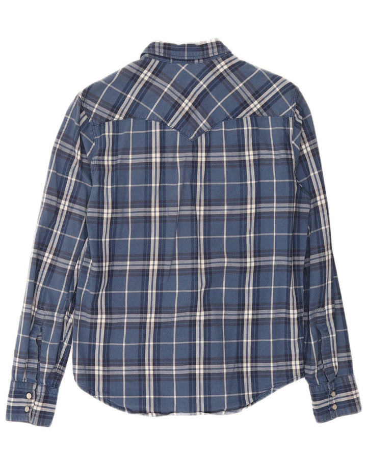 LEVI'S Mens Shirt Small Navy Blue Check Cotton