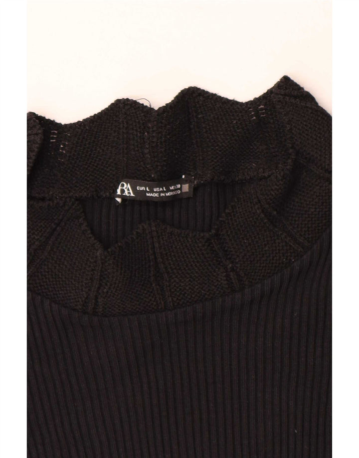 Zara Γυναικείο T-Shirt Top UK 14 Large Black