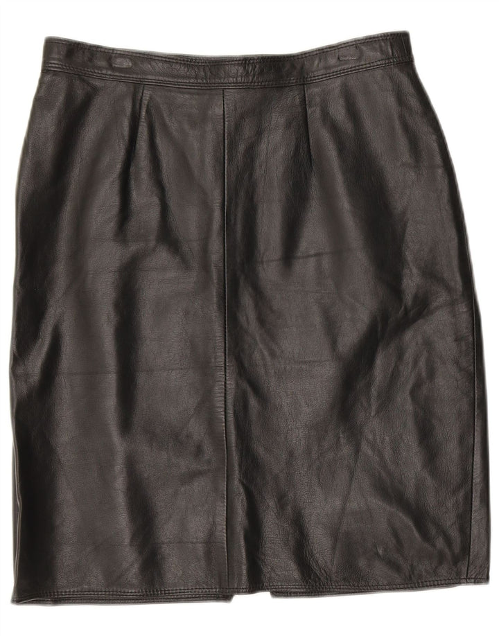 Γυναικεία Δερμάτινη Φούστα VINTAGE W30 Μεσαία Μαύρη Δερμάτινη