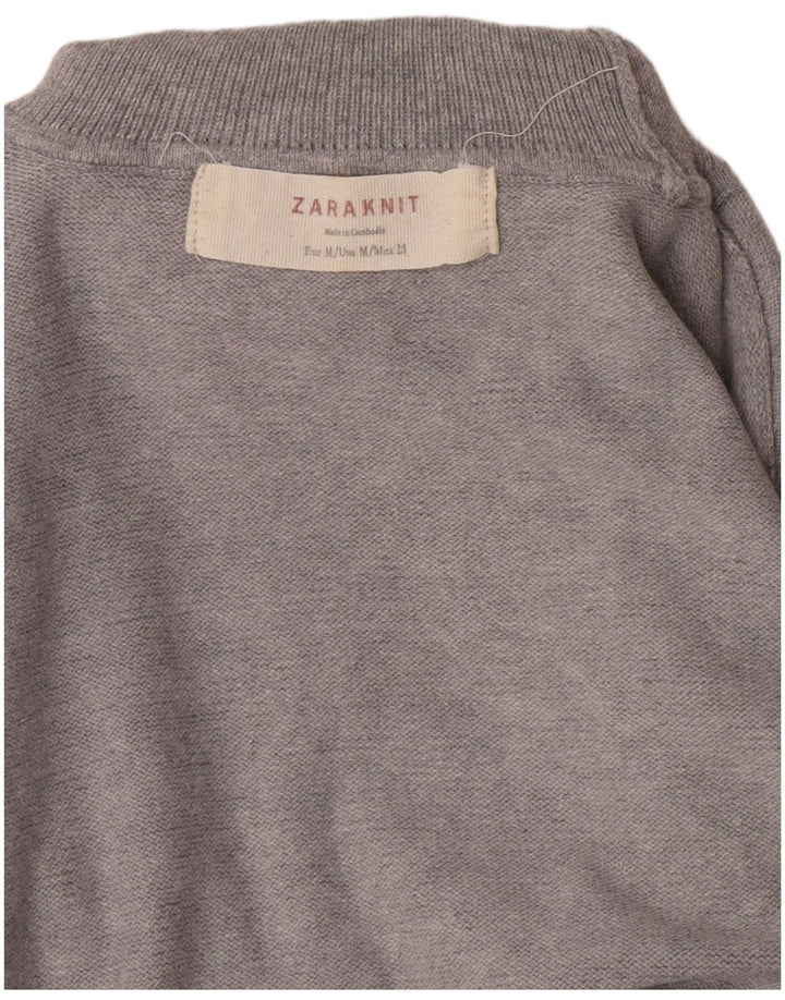 Zara Γυναικείο πουλόβερ με ρολό λαιμόκοψη UK 12 Medium Grey