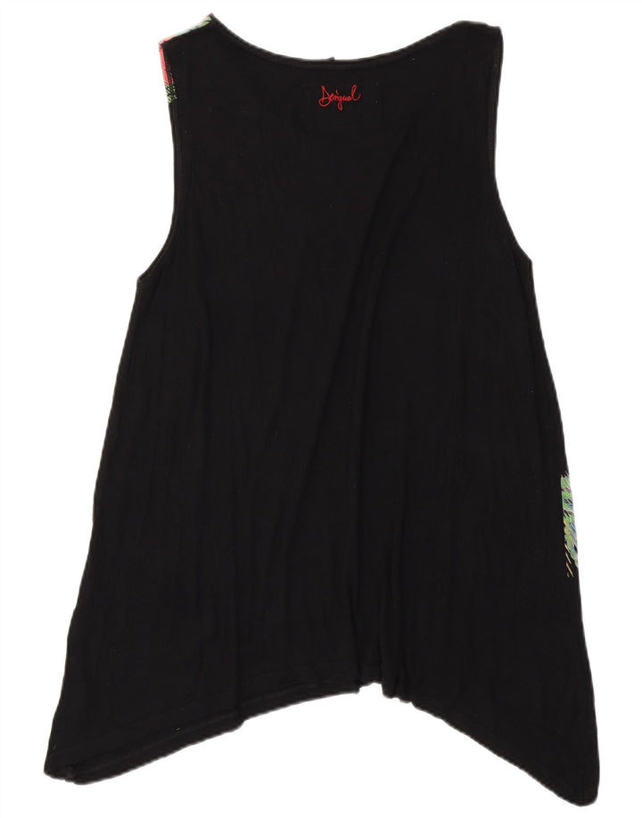 DESIGUAL Γυναικείο αμάνικο ασύμμετρο τοπ UK 18 XL μαύρο φλοράλ