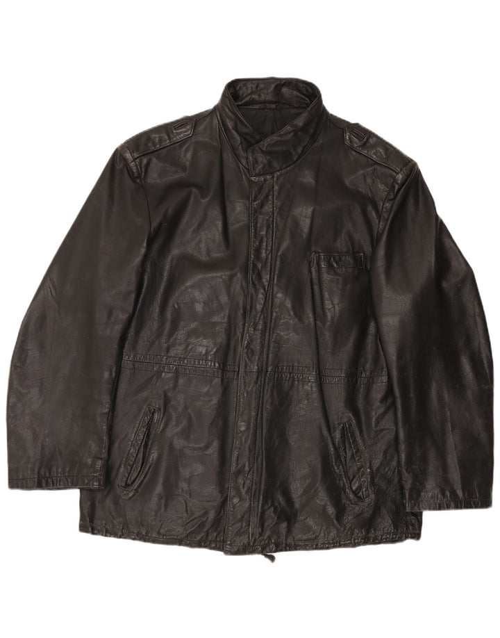 Vintage Ανδρικό Δερμάτινο Μπουφάν UK 42 XL Μαύρο Δερμάτινο