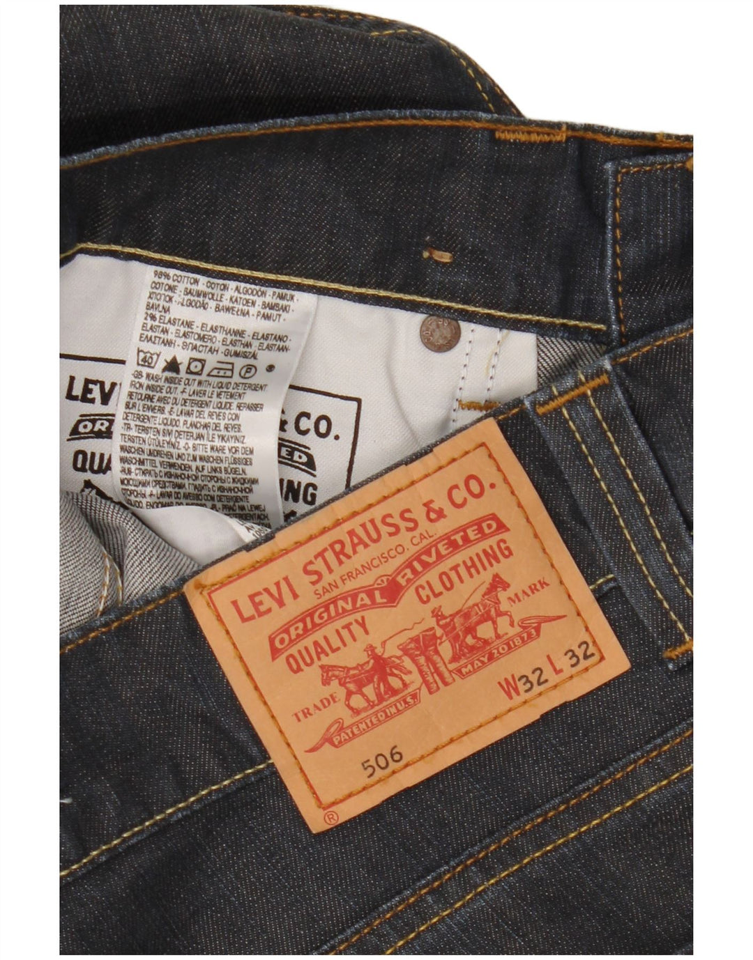 Ανδρικό LEVI'S 506 Standard Fit Straight Jeans W32 L32 Navy Blue Cotton