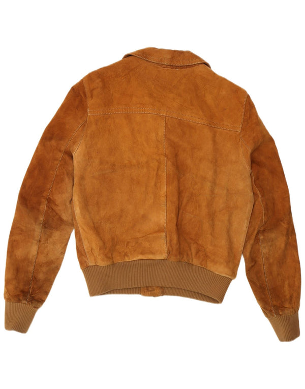 Vintage Γυναικείο Bomber Suede Jacket IT 50 Large Brown Δερμάτινο