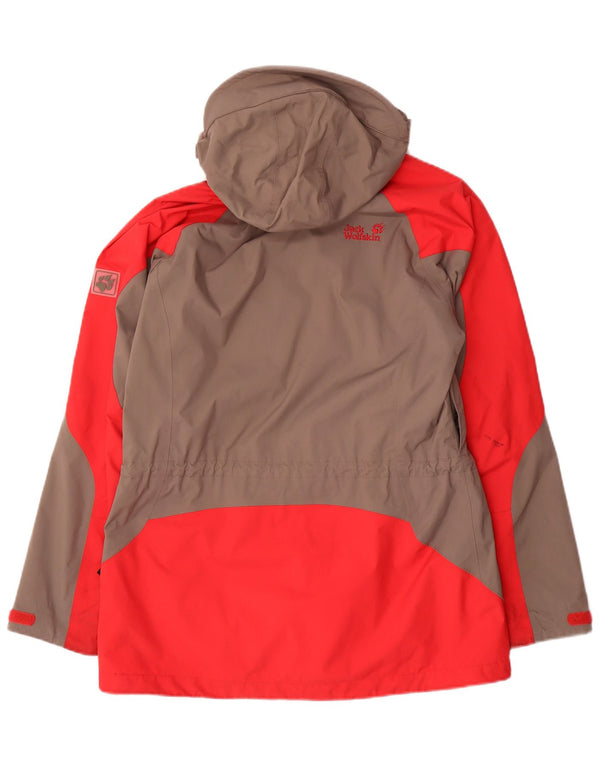 Jack Wolfskin γυναικείο μπουφάν βροχής με κουκούλα UK 12/14 Medium Grey Colourblock