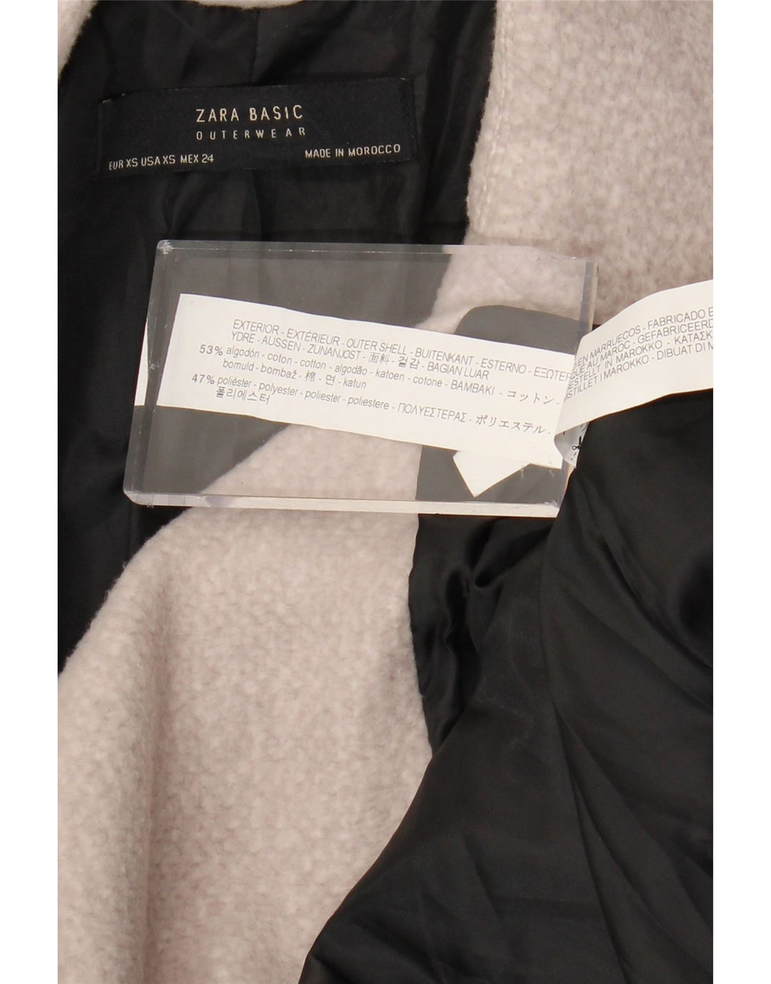 Γυναικείο παλτό ZARA Oversized UK 6 XS Γκρι βαμβακερό