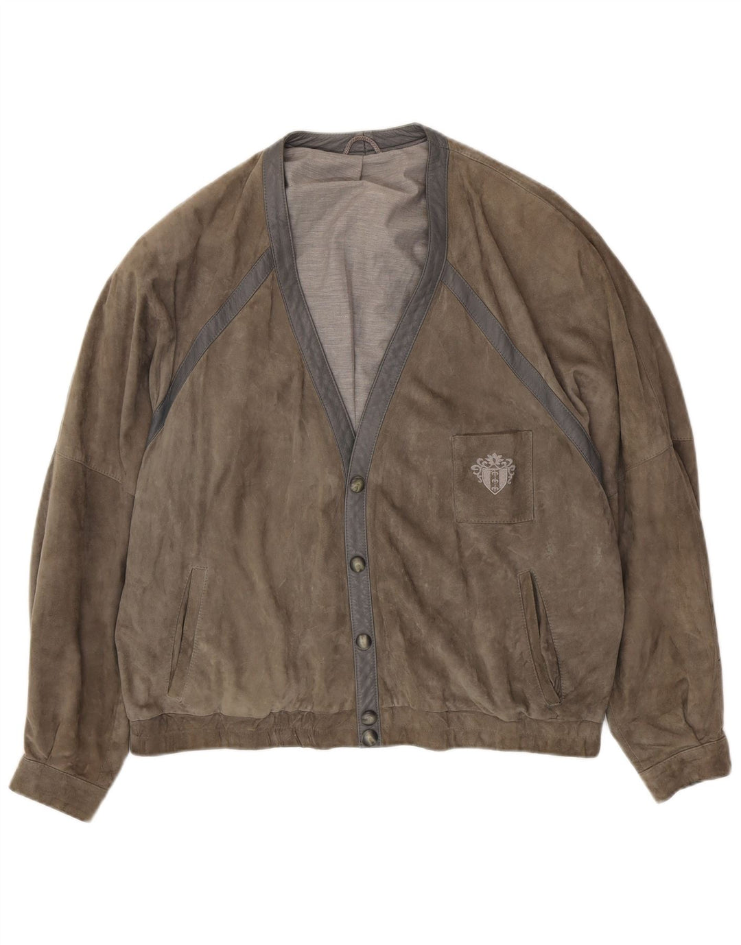 Ανδρικό Suede Jacket VINTAGE UK 42 XL Γκρι