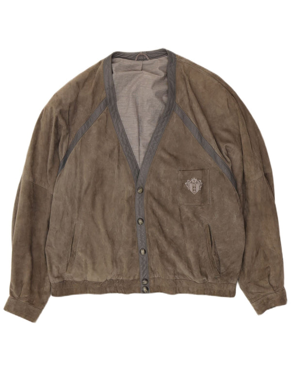 Ανδρικό Suede Jacket VINTAGE UK 42 XL Γκρι