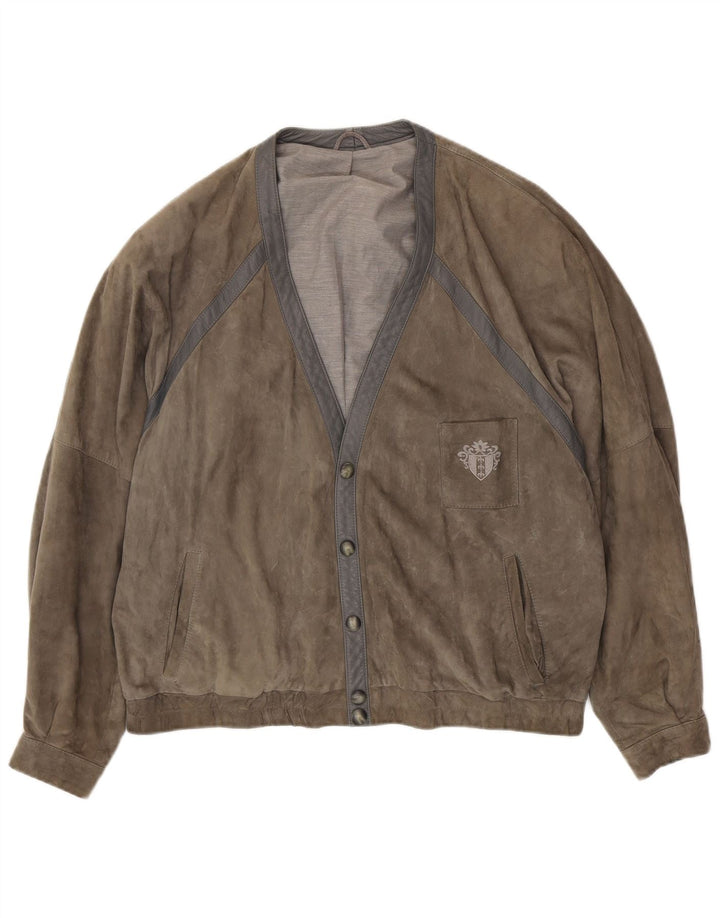 Ανδρικό Suede Jacket VINTAGE UK 42 XL Γκρι