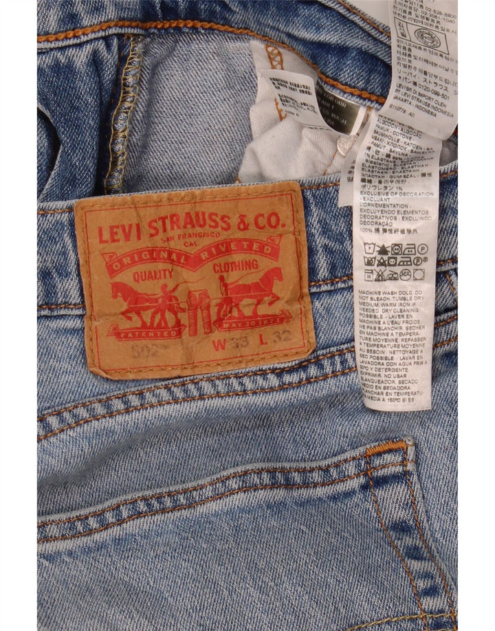 Levi's Mens 502 Straight Jeans W33 L32 Blue Cotton