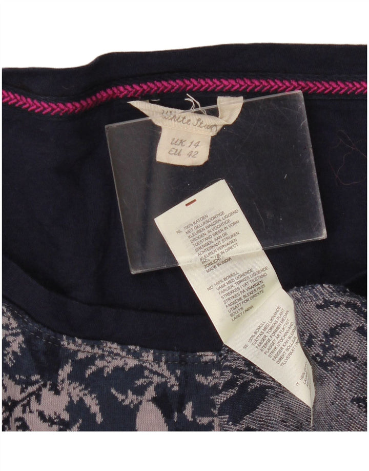 White Stuff Γυναικείο Φόρεμα με μανίκια 3/4 Basic UK 14 Medium Navy Blue Floral
