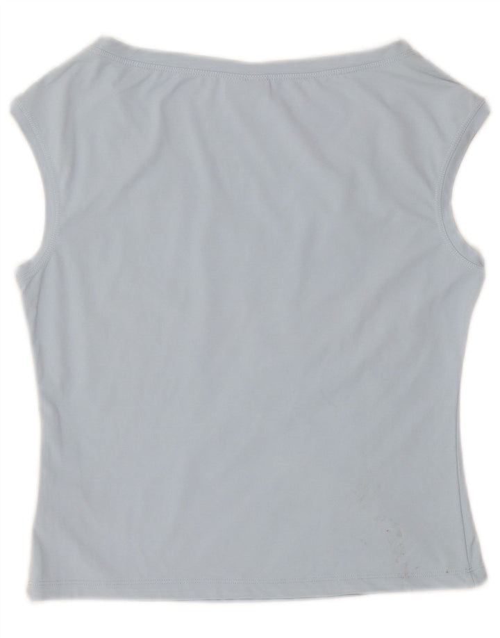 Roccobarocco Γυναικείο Crop γραφικό γιλέκο IT 44 Medium Blue Floral Nylon