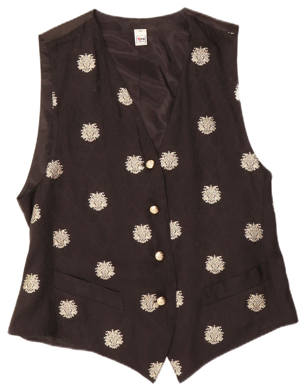 TRU Γυναικείο Γιλέκο EU 40 Medium Black Floral Acetate