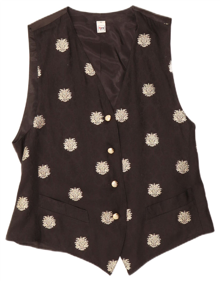 TRU Γυναικείο Γιλέκο EU 40 Medium Black Floral Acetate