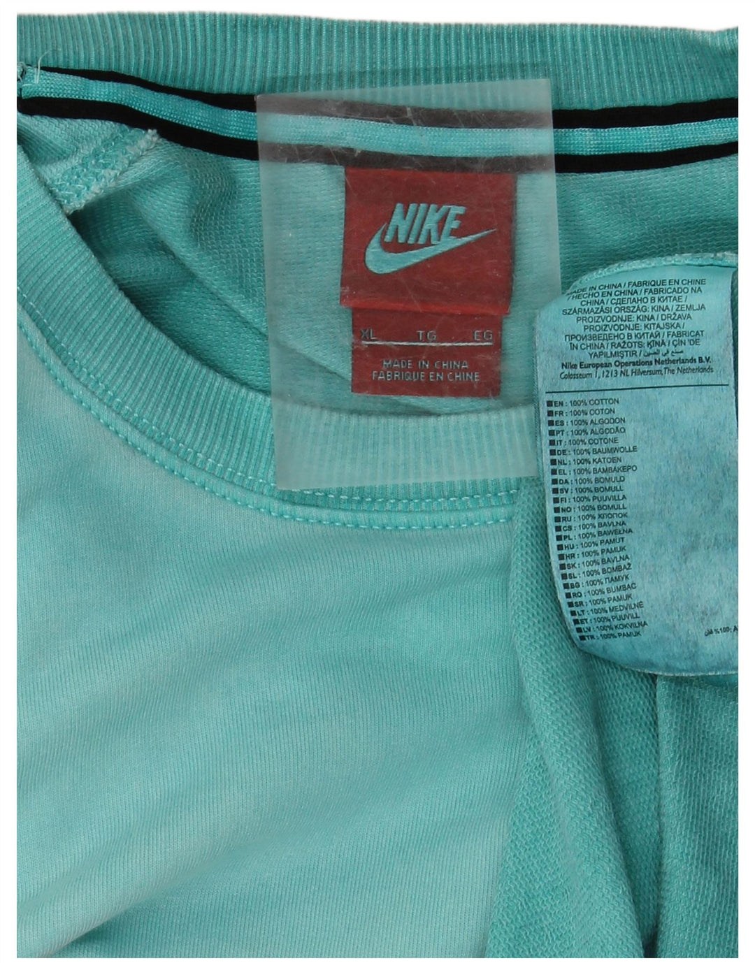 Ανδρικό γραφικό φούτερ NIKE Jumper XL Τυρκουάζ βαμβακερό