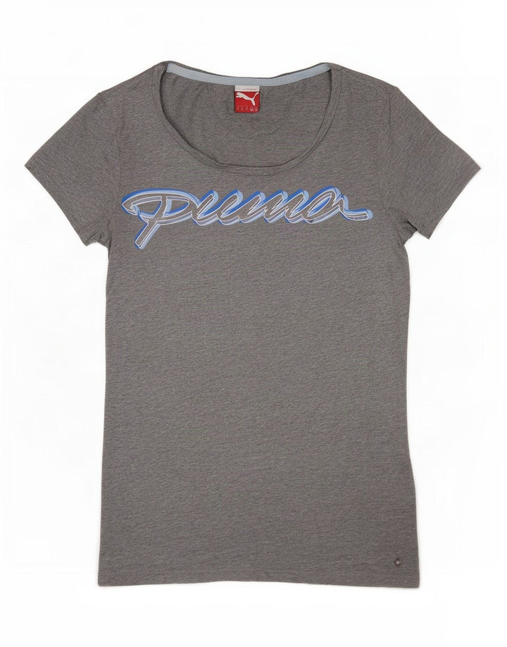 Γυναικείο γραφικό μπλουζάκι Puma Top UK 12 Medium Grey
