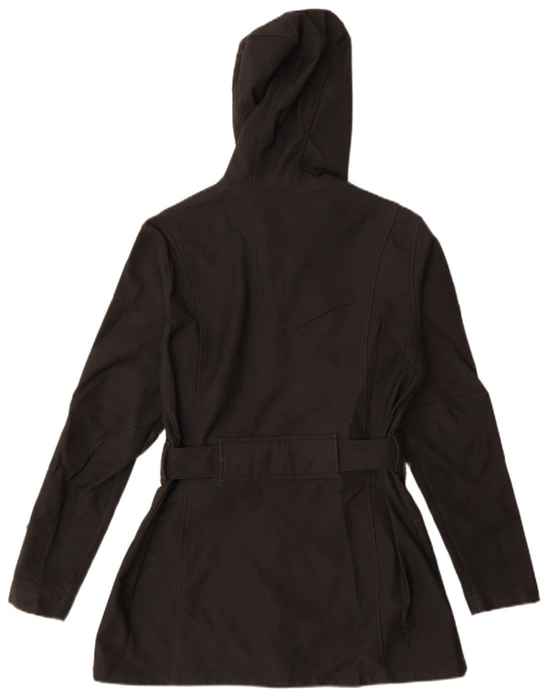 Γυναικείο μπουφάν NIKE με κουκούλα αντιανεμικό UK 12 μεσαίο μαύρο πολυεστέρα