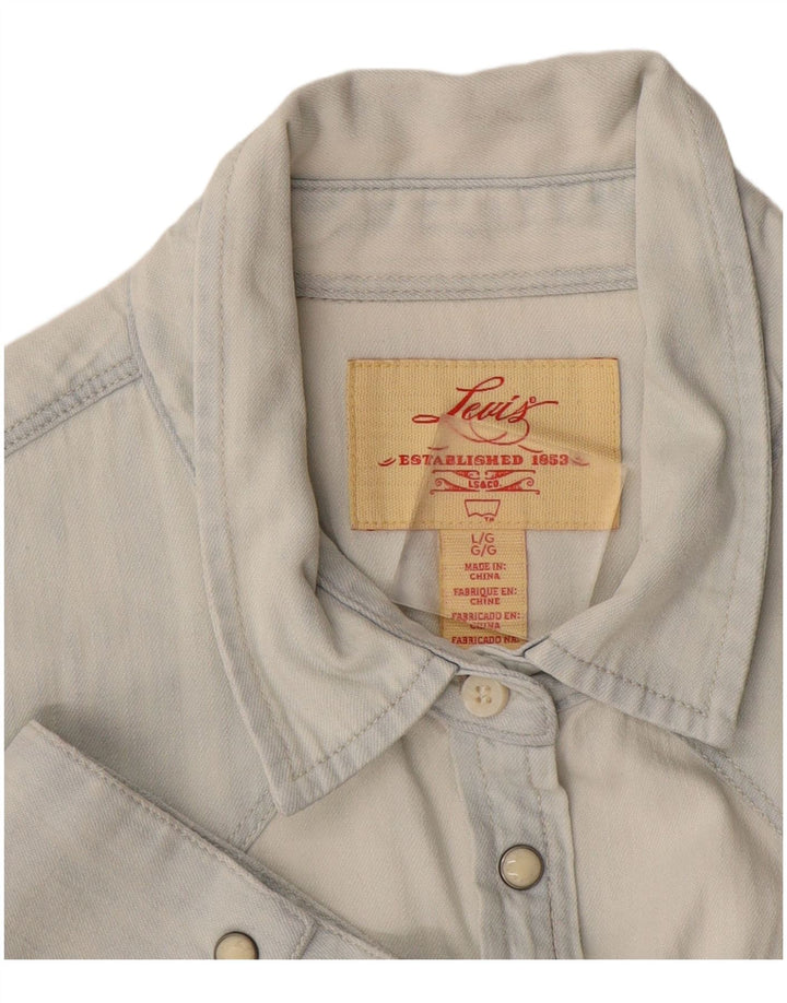 Γυναικείο κοντομάνικο τζιν μπλουζάκι Levi's UK 16 μεγάλο μπλε
