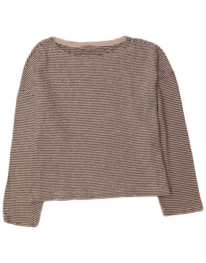 All Saints Γυναικείο Crop Μακρυμάνικο UK 14 Medium Off White Ριγέ