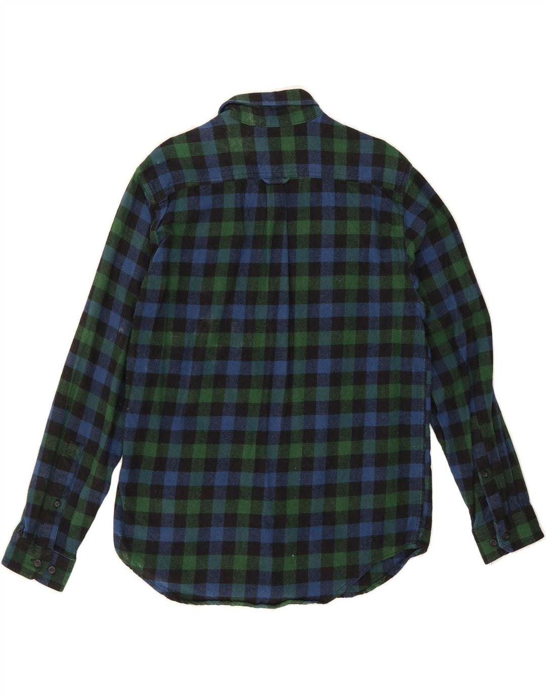 EDDIE BAUER Mens Flannel Shirt Medium Blue Check Cotton Vintage Eddie Bauer and Second-Hand Eddie Bauer from Messina Hembry 
