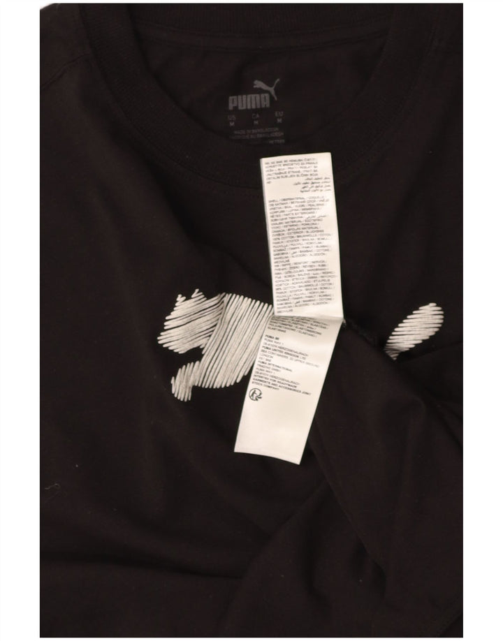 PUMA Mens Graphic T-Shirt Top Medium Black Cotton