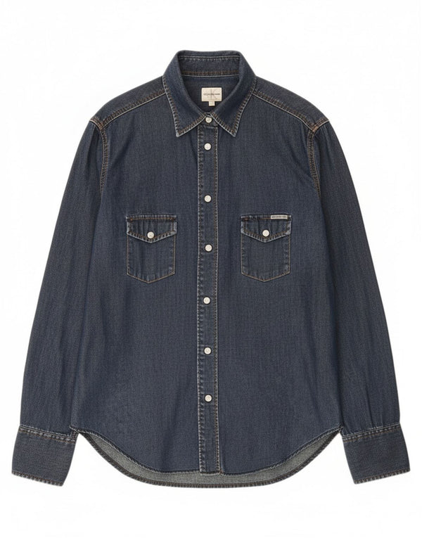 Calvin Klein Jeans Γυναικείο Τζιν Μπλουζάκι UK 18 XL Navy Blue Cotton