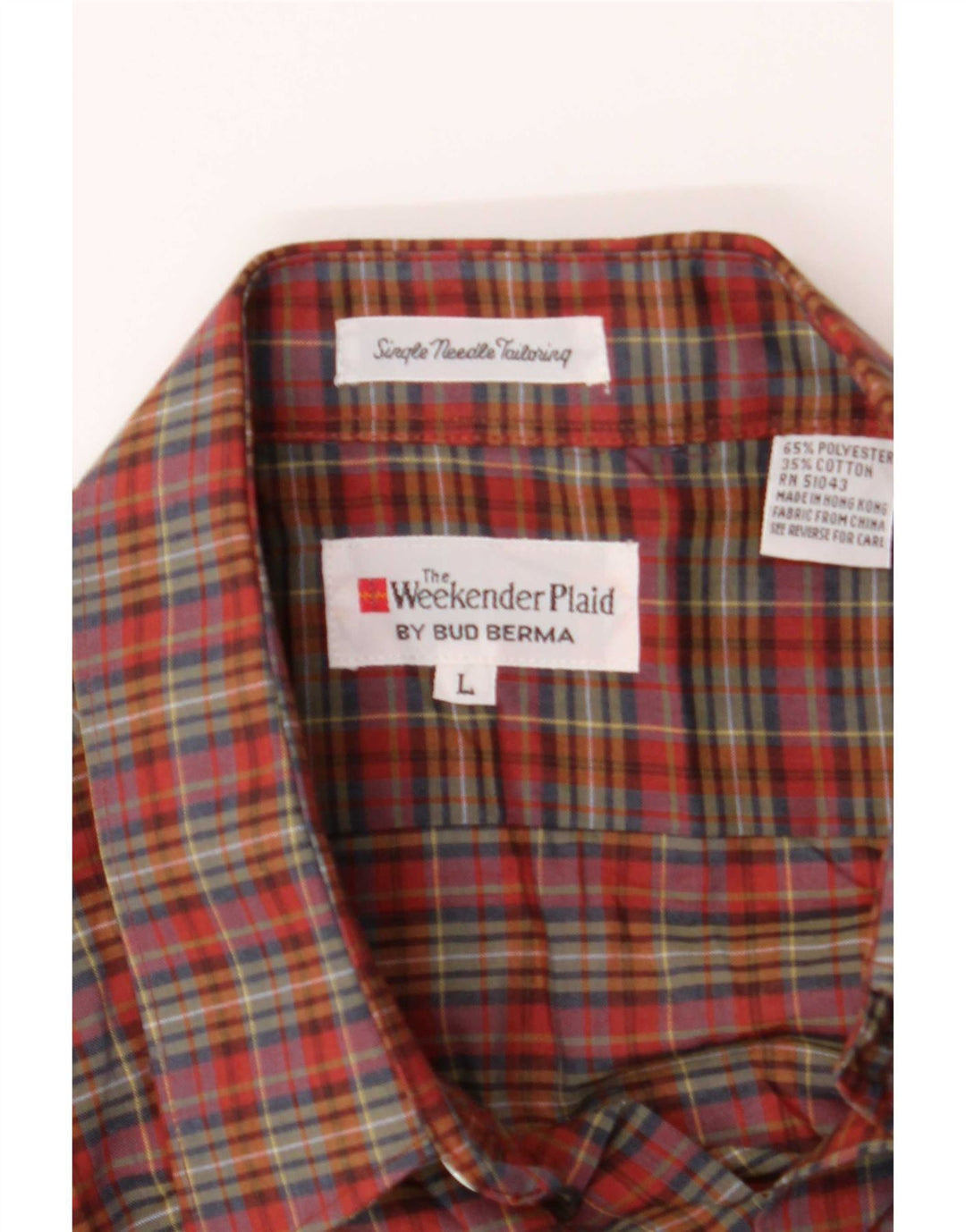 Bud Berma Ανδρικό πουκάμισο Weekender Μεγάλο κόκκινο Check Polyester