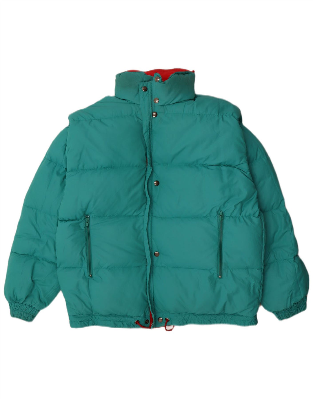 Vintage Ανδρικό με κουκούλα αναστρέψιμο μπουφάν UK 38 Medium Πολύχρωμο Χειμώνα