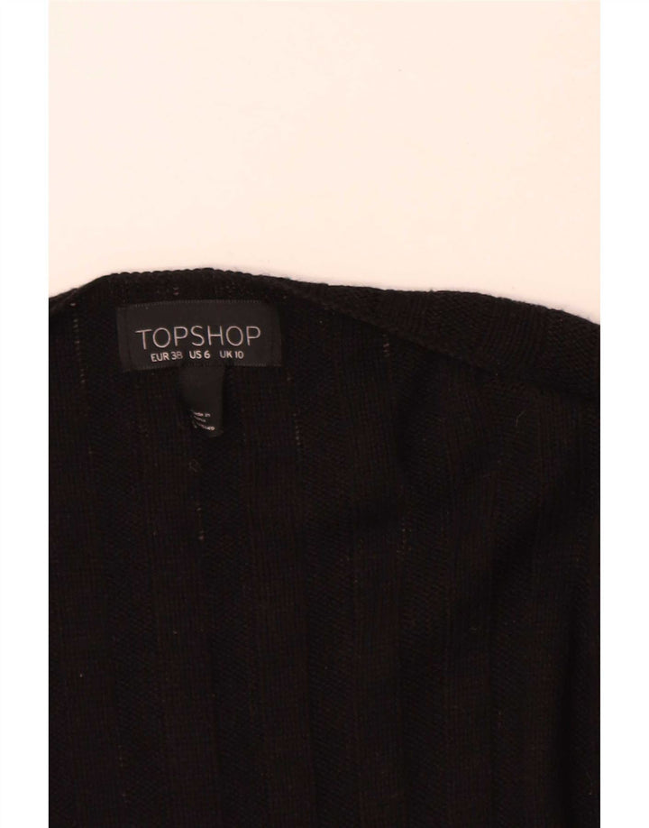 Topshop Γυναικείο Longline Open Cardigan πουλόβερ UK 10 Small Black