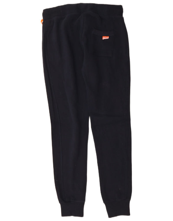 Superdry γυναικεία αθλητική φόρμα παντελόνι Joggers UK 14 Large Navy Blue Cotton