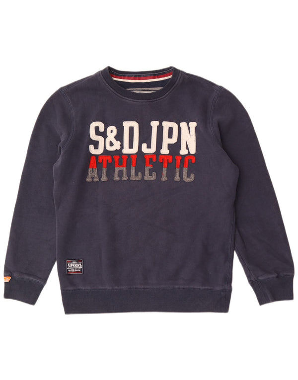 Ανδρικό γραφικό φούτερ Superdry Jumper XL Navy Blue Cotton