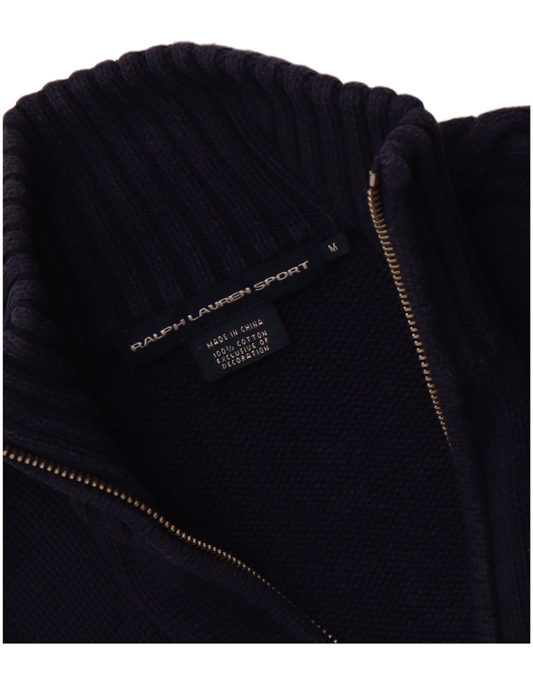 RALPH LAUREN Γυναικείο πουλόβερ ζακέτα UK 12 μεσαίο μπλε βαμβακερό