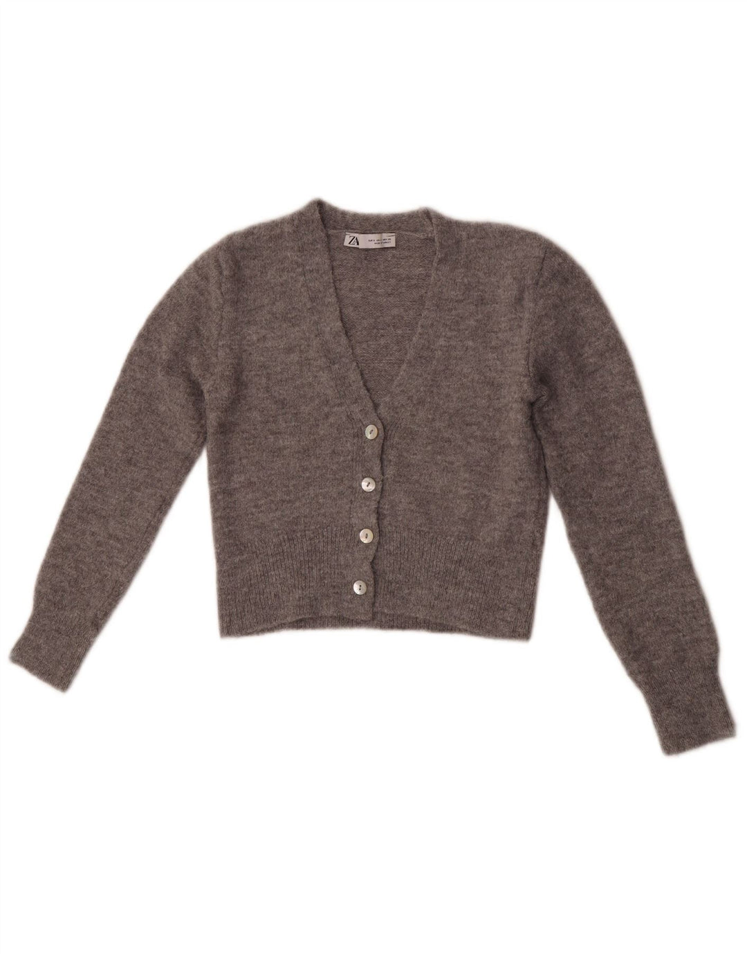 Zara Γυναικεία Ζακέτα Crop UK 8 Small Grey