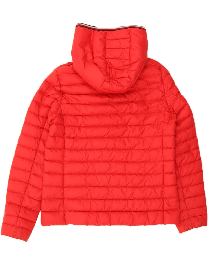 TOMMY HILFIGER Womens Oversized Hooded Padded Jacket UK 16 Large Red Vintage Tommy Hilfiger and Second-Hand Tommy Hilfiger from Messina Hembry 