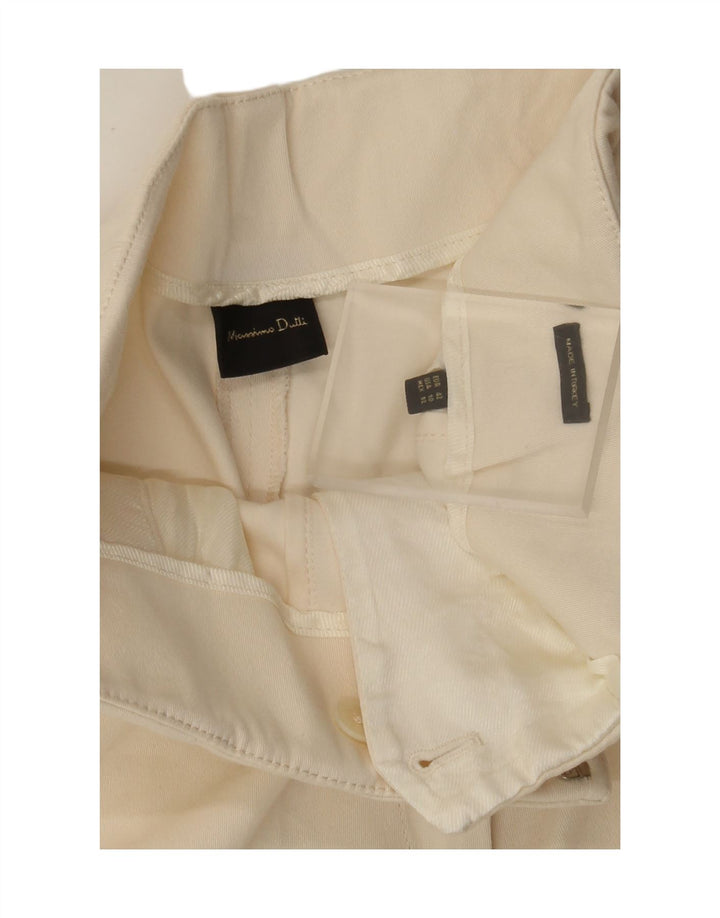 Massimo Dutti Γυναικείο Cropped Παντελόνι EU 42 Large W30 L25 White