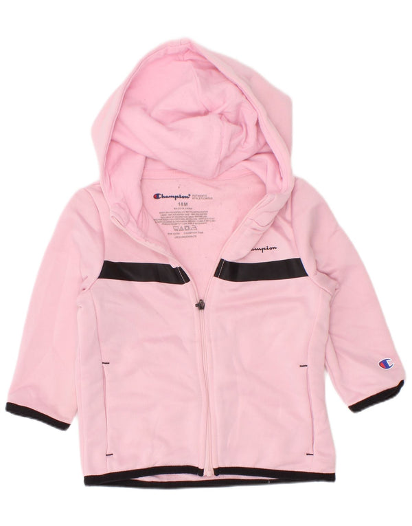 Champion Baby Girls Zip Hoodie πουλόβερ 12-18 μηνών Pink Colourblock