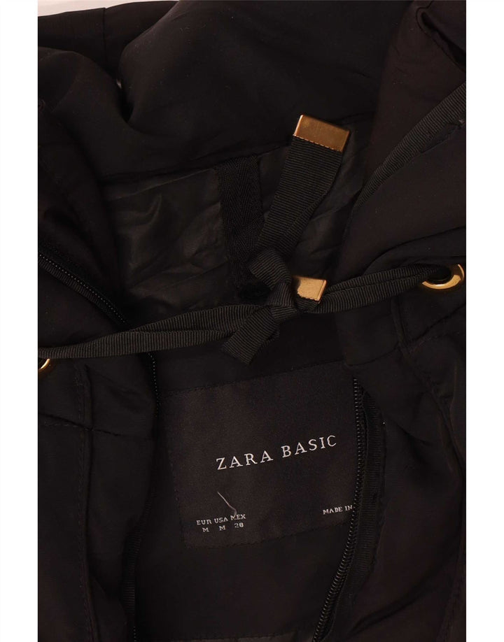 Zara Γυναικείο μπουφάν με κουκούλα UK 14 Μεσαίο μαύρο πολυεστέρα