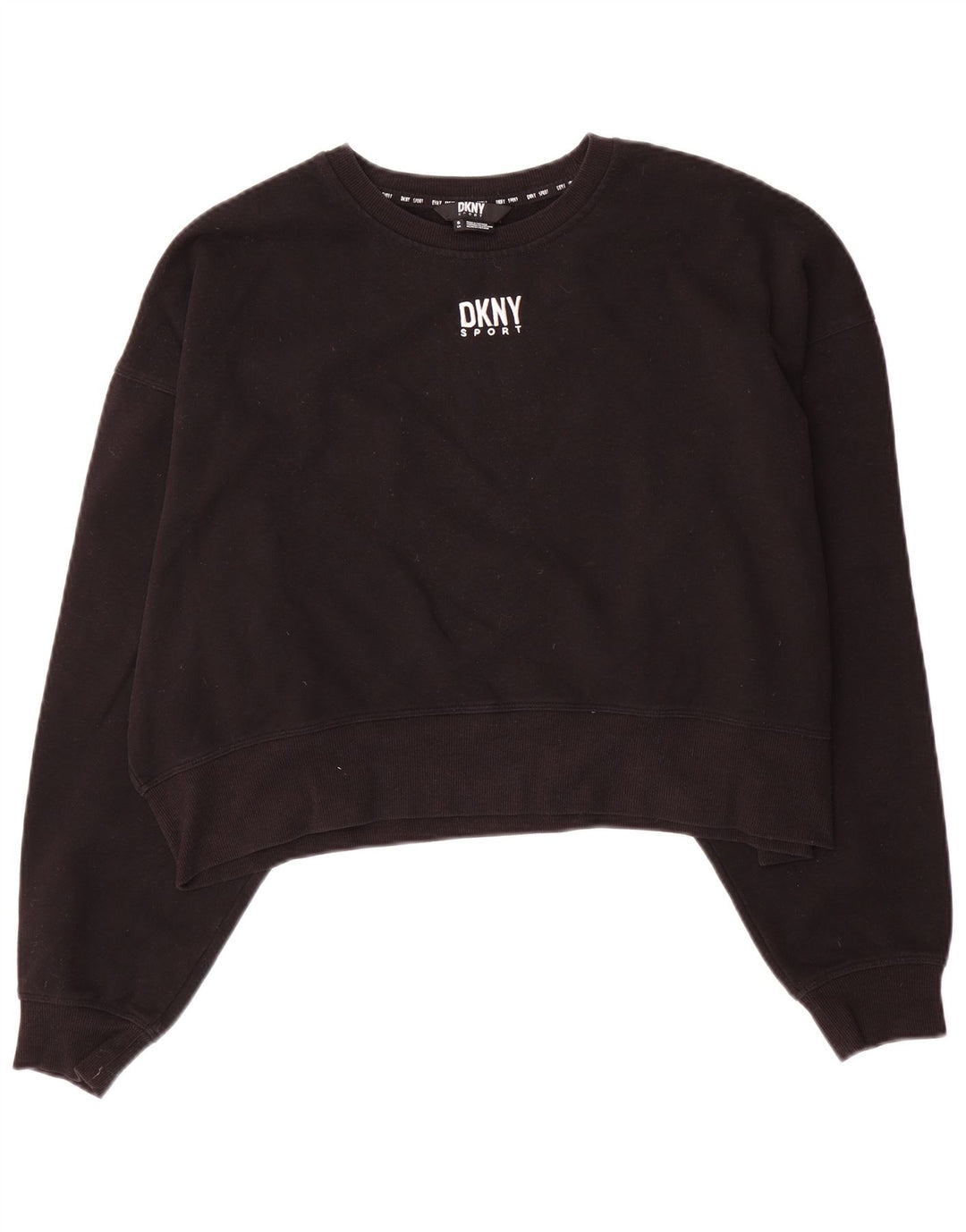 Γυναικεία φούτερ Dkny Crop Oversized Jumper UK 10 Small Black Cotton