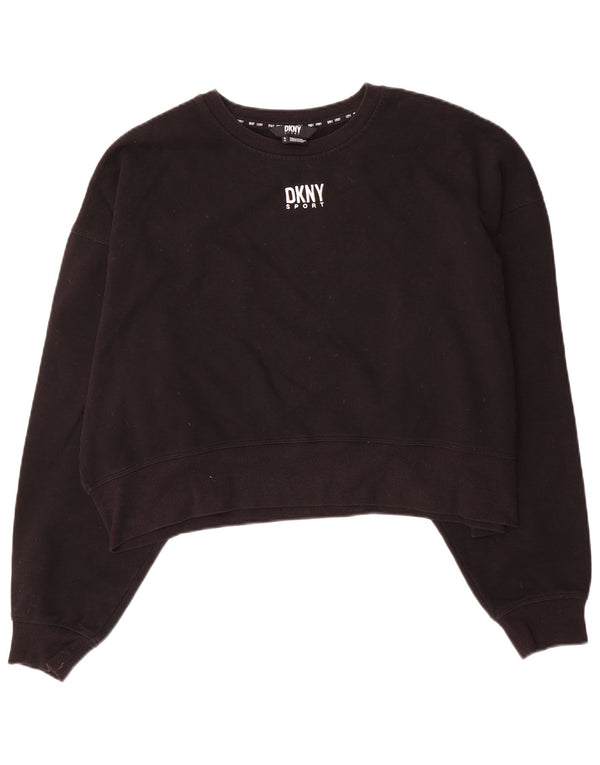 Γυναικεία φούτερ Dkny Crop Oversized Jumper UK 10 Small Black Cotton