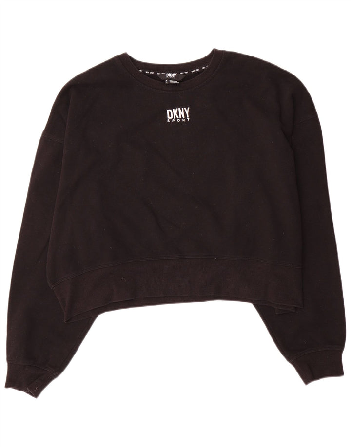 Γυναικεία φούτερ Dkny Crop Oversized Jumper UK 10 Small Black Cotton