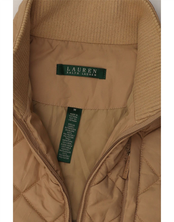RALPH LAUREN Γυναικείο καπιτονέ Gilet UK 14 μεσαίο μπεζ πολυεστέρας