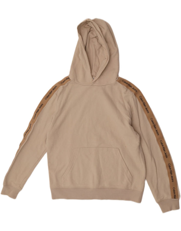 Calvin Klein Jeans Ανδρικά γραφικά κουκούλα, μεγάλο μπεζ χρώμα