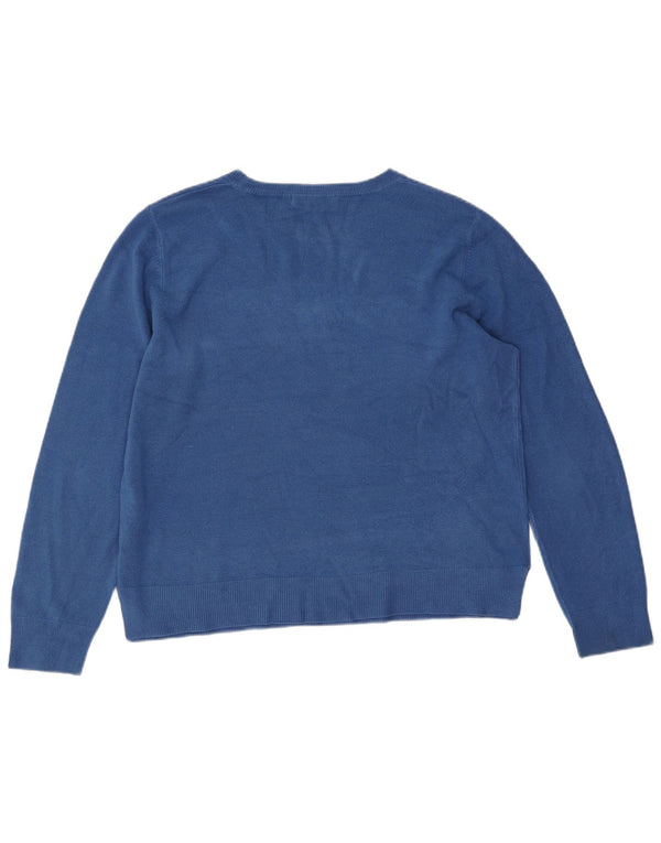 Marks & Spencer Γυναικείο πουλόβερ με λαιμό σκάφος UK 18 XL μπλε ακρυλικό