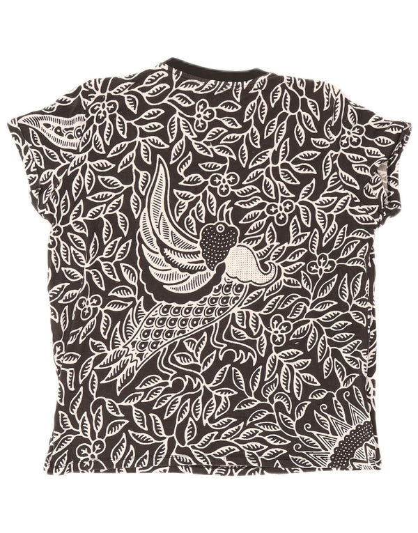 Γυναικείο γραφικό μπλουζάκι Desigual Top UK 14 Large Grey Floral Viscose