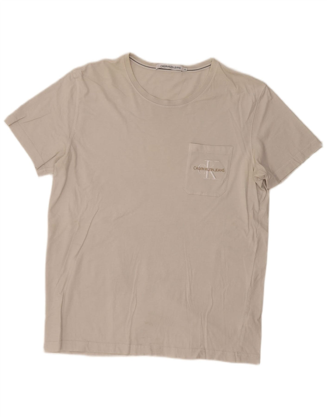 CALVIN KLEIN JEANS Mens T-Shirt Top 2XL White