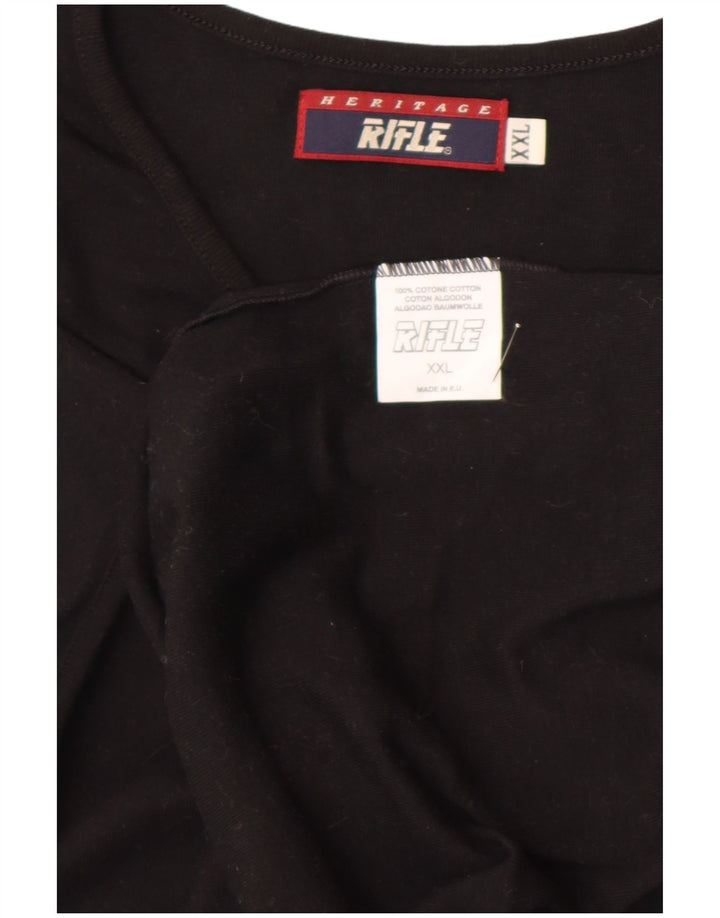 Ανδρικό T-Shirt Rifle Top 2XL Μαύρο βαμβακερό